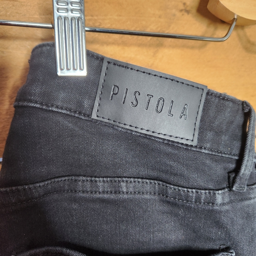 ❤️PISTOLA Audrey Mid Rise Skinny -Jet Black - Picture 5 of 9